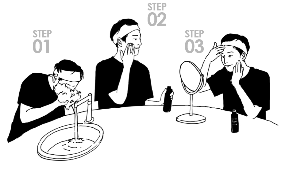 3つSTEPのイラスト